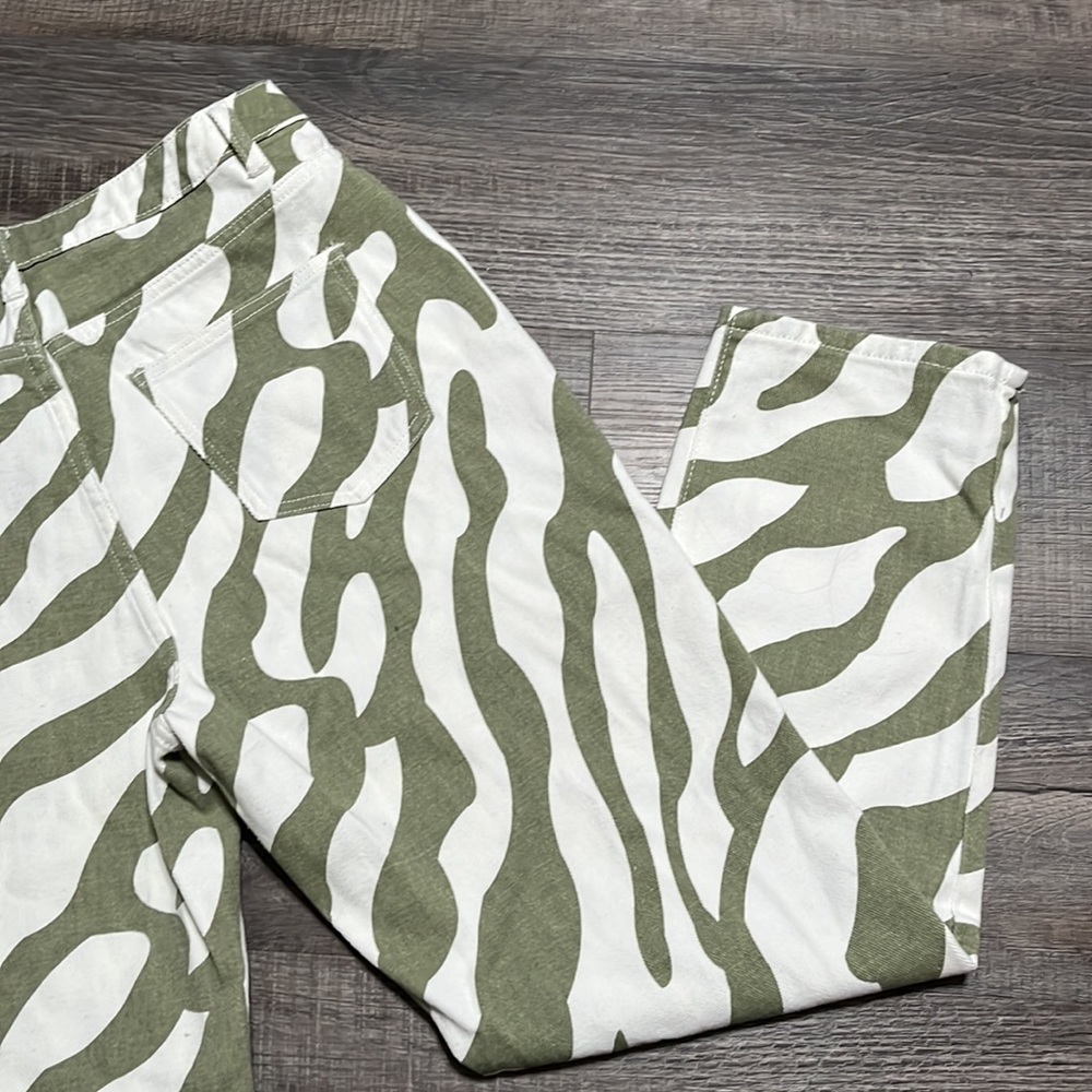 Zebra Striped Shein Mom Straight Leg Jeans